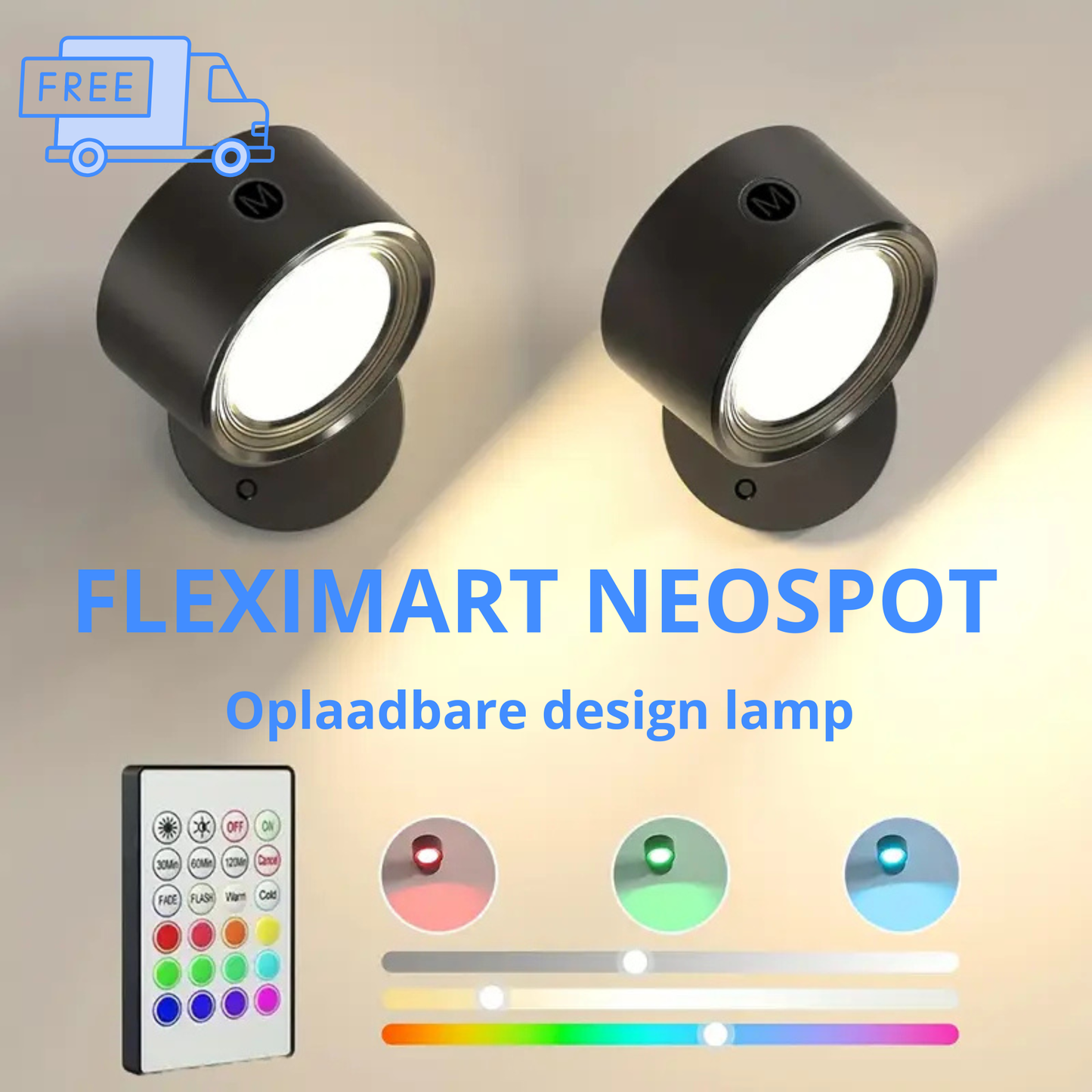 Fleximart Neospot- Oplaadbare design lampen